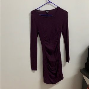 Bodycon midi plum dress